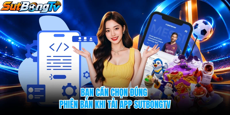 Bạn cần chọn đúng phiên bản khi tải app SUTBONGTV